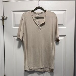 Men's Beige Casual Button Down Shirt